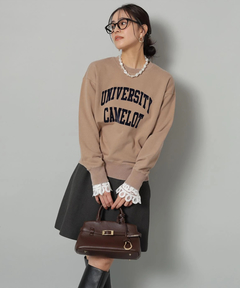 Arpege story(アルページュストーリー) |袖レースフロッキーロゴスウェット