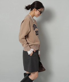 Arpege story(アルページュストーリー) |袖レースフロッキーロゴスウェット