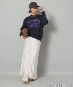 Arpege story(アルページュストーリー) |袖レースフロッキーロゴスウェット