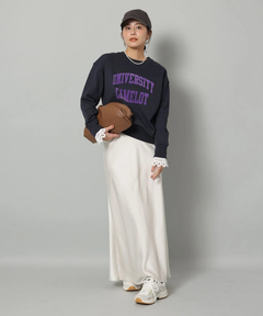 Arpege story(アルページュストーリー) |袖レースフロッキーロゴスウェット