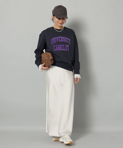 Arpege story(アルページュストーリー) |袖レースフロッキーロゴスウェット