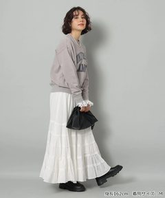 Arpege story(アルページュストーリー) |袖レースフロッキーロゴスウェット