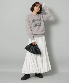 Arpege story(アルページュストーリー) |袖レースフロッキーロゴスウェット