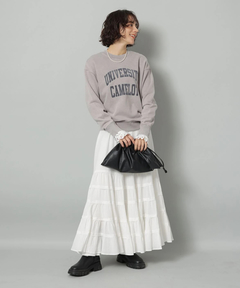 Arpege story(アルページュストーリー) |袖レースフロッキーロゴスウェット