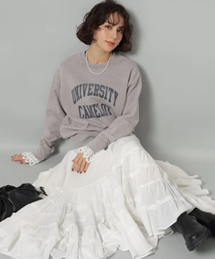 Arpege story(アルページュストーリー) |袖レースフロッキーロゴスウェット