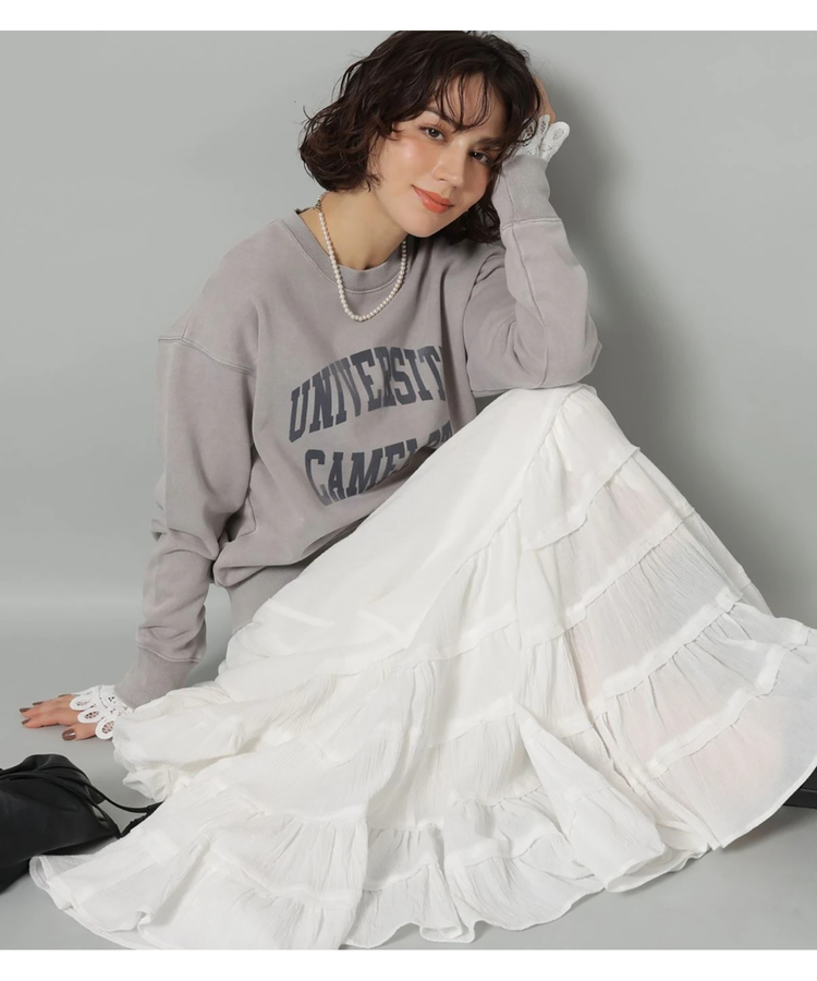 あーページ 袖レースフロッキーロゴスウェット | Tシャツ・カットソー | Arpege