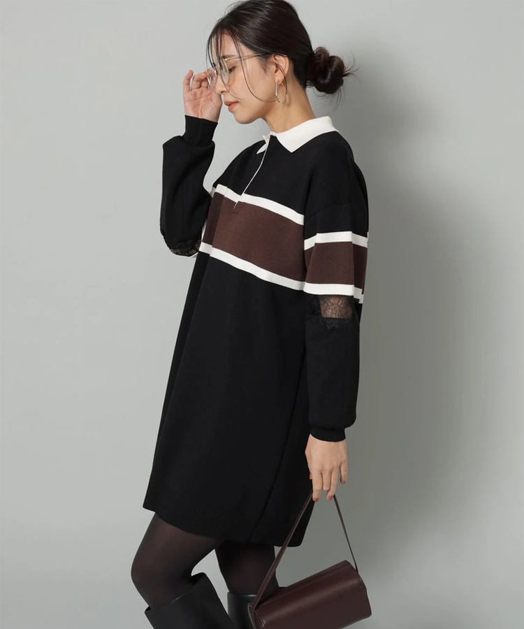 店舗限定》レース切替ラガーニットワンピース | ワンピース | Arpege