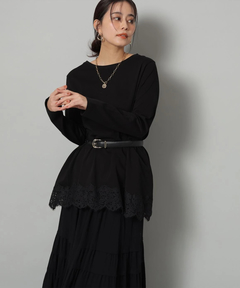 Arpege story(アルページュストーリー) |裾レースロンＴ