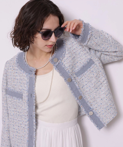 Arpege story(アルページュストーリー) |デニムドッキングツイードジャケット