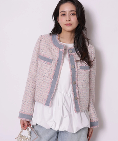 Arpege story(アルページュストーリー) |デニムドッキングツイードジャケット