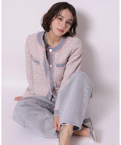 Arpege story(アルページュストーリー) |デニムドッキングツイードジャケット