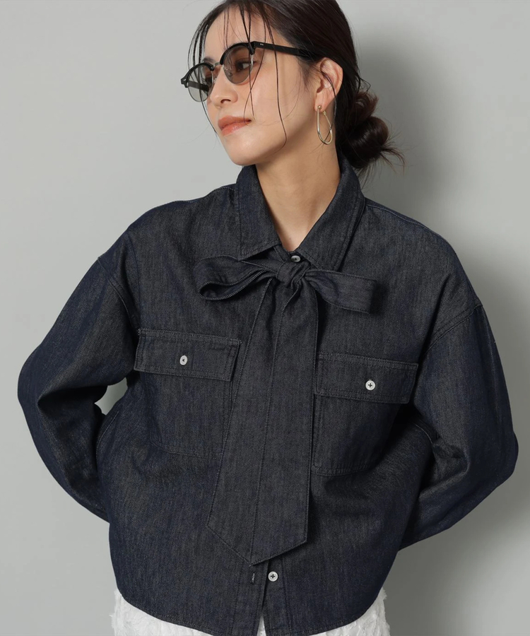 タイ付きテンセルショートデニムシャツ | シャツ・ブラウス | Arpege