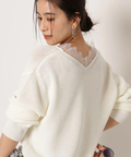 Vネックレースニット | ニット | Arpege story（アルページュ