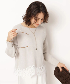 スタッフコーディネート】裾刺繍レースニット｜suzuna｜Arpege story