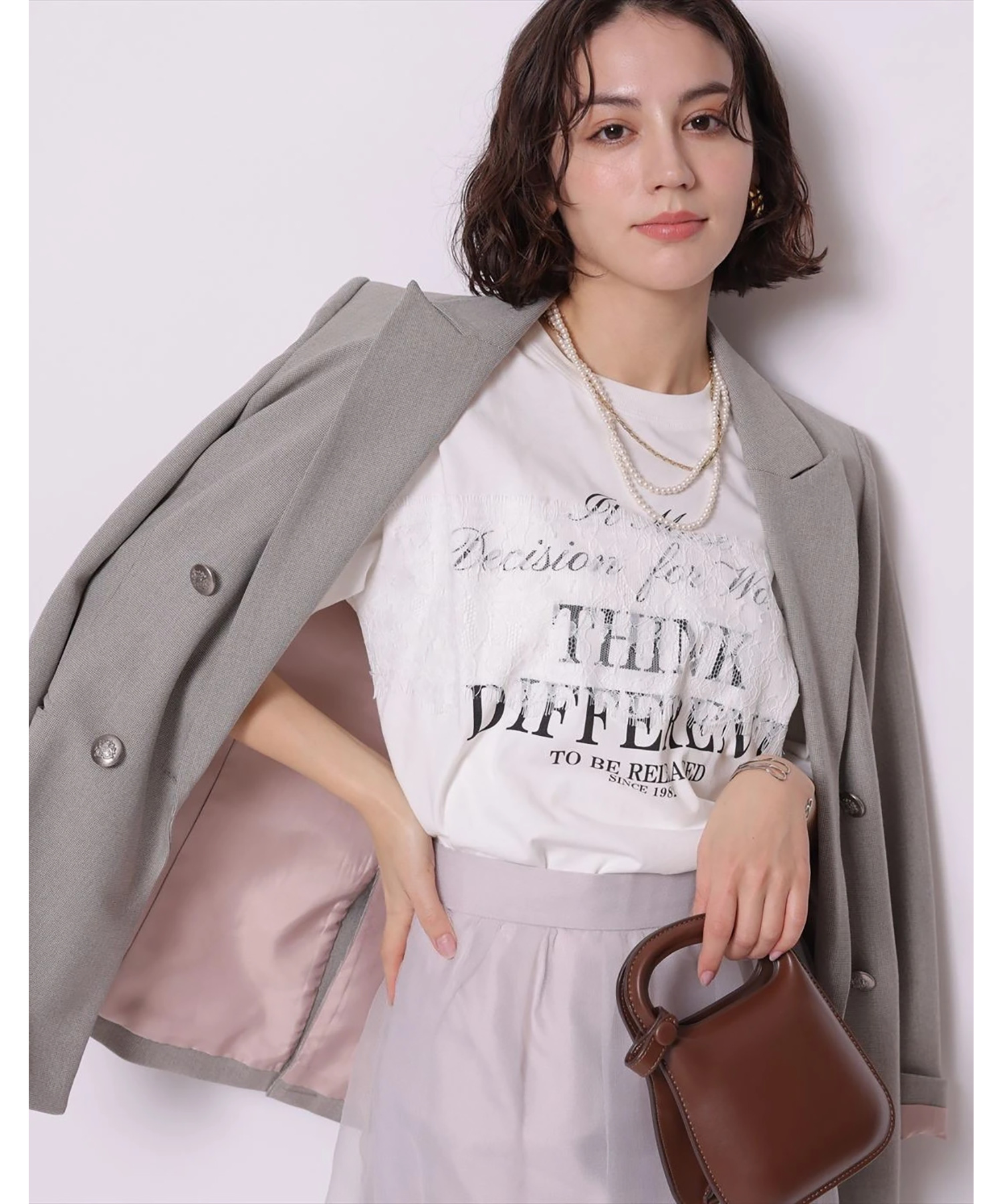 レースプリントTシャツアルページュストーリー レース×プリントTシャツ | Tシャツ・カットソー | Arpege story