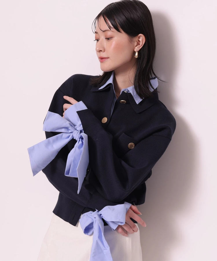 シャツドッキング衿付きカーデ | カーデ | Arpege story（アルページュ