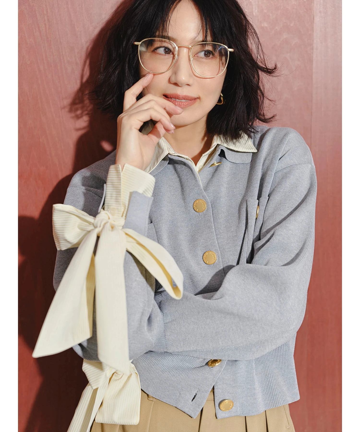 店舗限定》シャツドッキング衿付きカーデ | カーデ | Arpege story