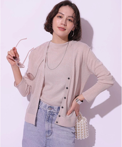 新品タグつき♡アプワイザーリッシェ 襟ぐりパーツアンサンブル♡ピンク アプワイザー・リッシェ Apuweiser-riche 2WAYシアーシャツ