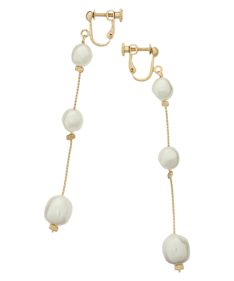 Arpege story(アルページュストーリー) |3連バロックパールイヤリング