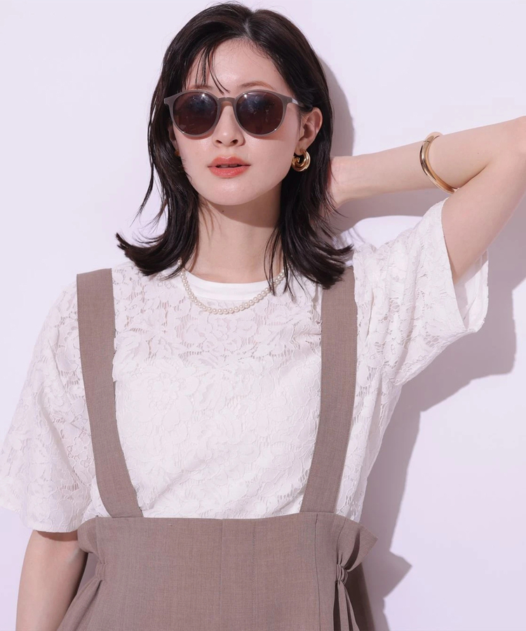 アルページュストーリー★ロゴロンT　カットソー　フリーサイズ　グレージュ 店舗限定》裾レースロンT | Tシャツ・カットソー | Arpege story