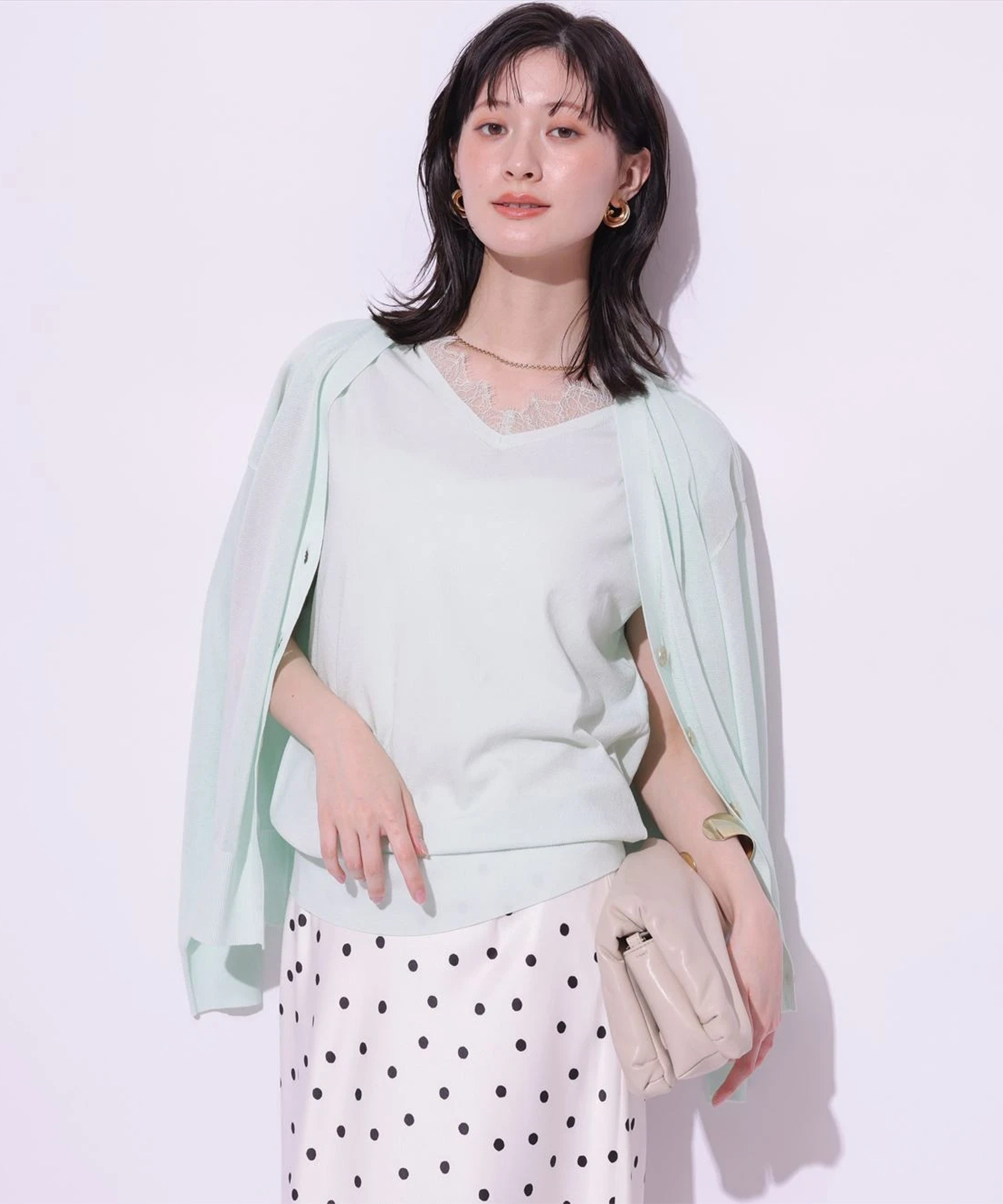 店舗限定》Vネックレースニットアンサンブル | アンサンブル | Arpege