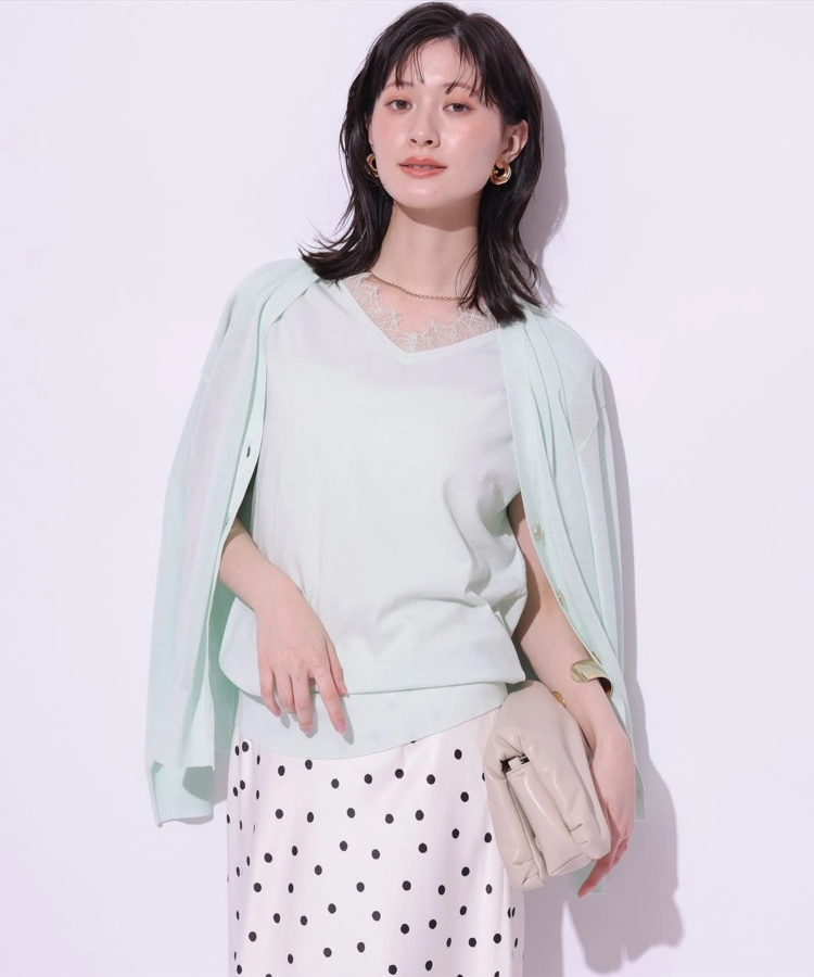 店舗限定》Vネックレースニットアンサンブル | アンサンブル | Arpege 