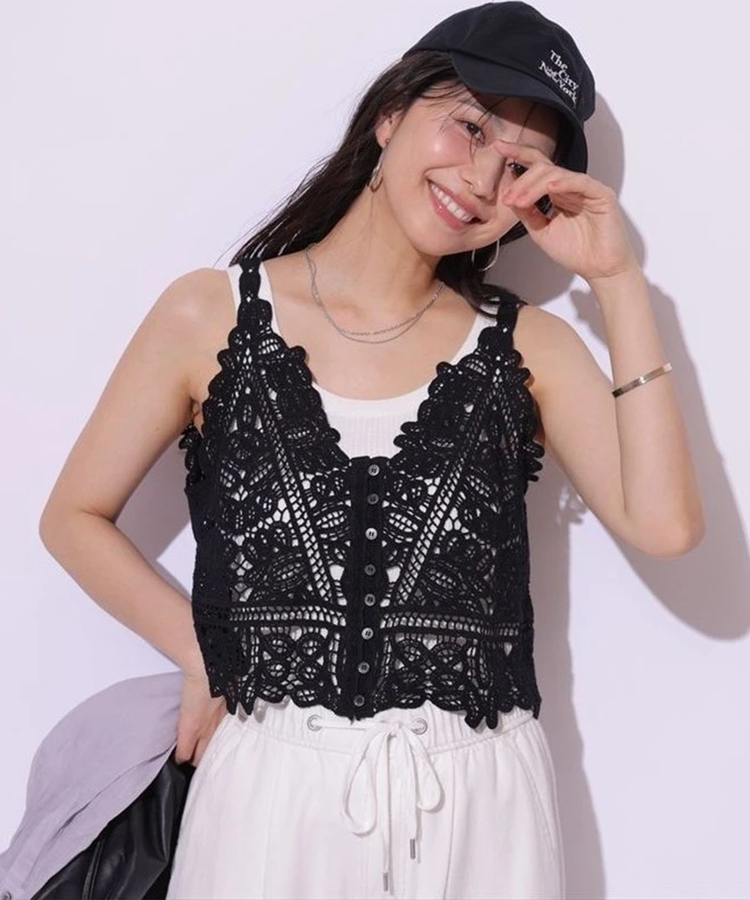 山崎怜奈さんコラボ〉2WAYクロシェキャミ | キャミソール・ベアトップ