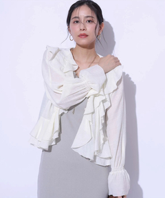 Arpege story(アルページュストーリー) |〈山崎怜奈さんコラボ〉フリル羽織ブラウス