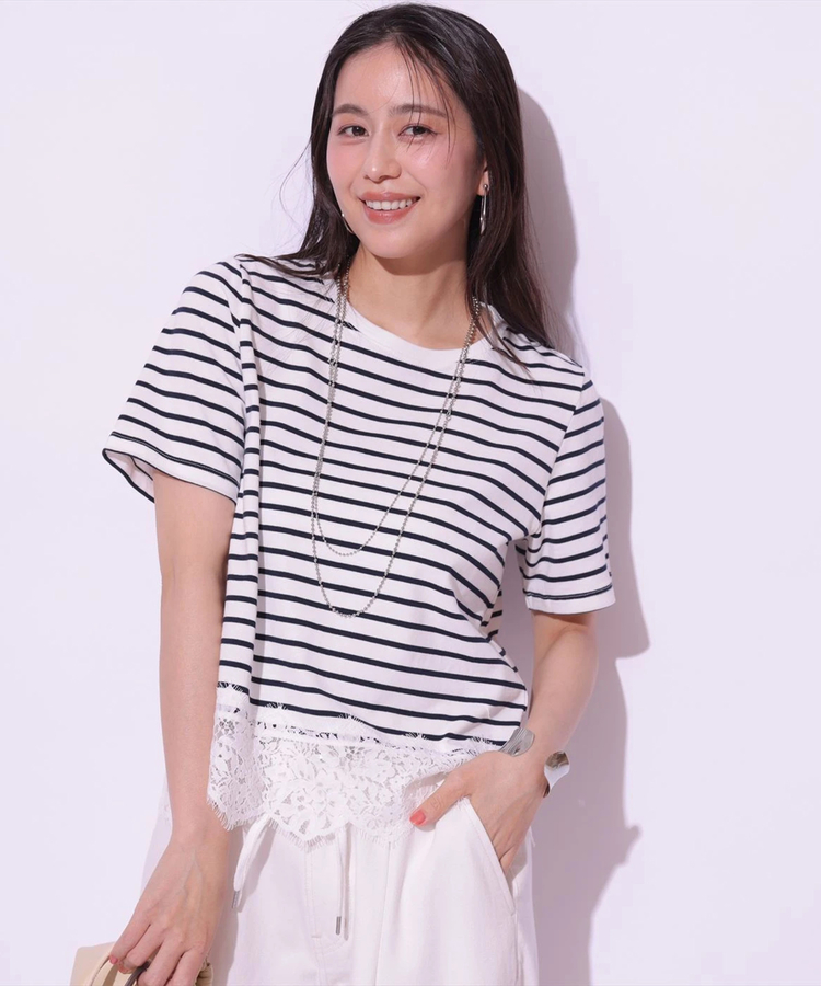 裾レース半袖Tシャツ | Tシャツ・カットソー | Arpege story