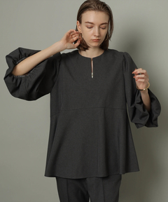 CADUNE(カデュネ) |梳毛裾フレアブラウス