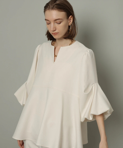 CADUNE(カデュネ) |梳毛裾フレアブラウス