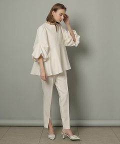 CADUNE(カデュネ) |梳毛裾フレアブラウス