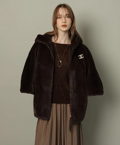 Arpege story フードファーコート チャコールグレー Sサイズ♡♡ ファー付きフードリバーコート | コート | Arpege story