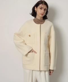 CADUNE(カデュネ) |ノーカラーポケットコート