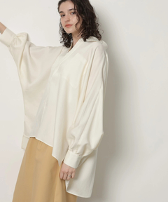 CADUNE 裾バルーンブラウス 38 白 フレンチスリーブ裾バルーンブラウス | シャツ・ブラウス | CADUNE