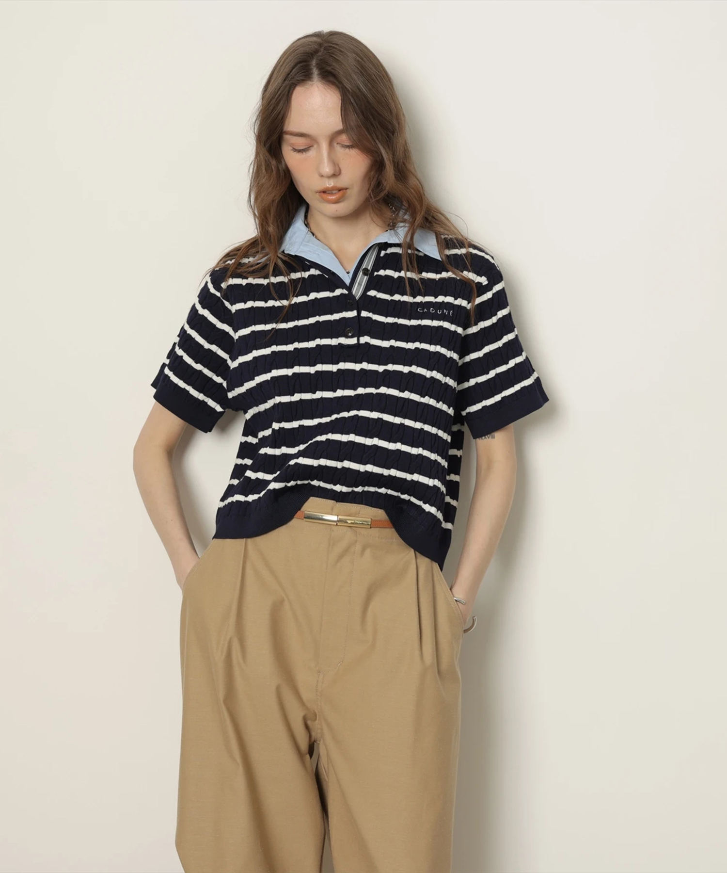 ≪WEB・POPUP・新宿限定≫半袖ポロニット | ニット | CADUNE