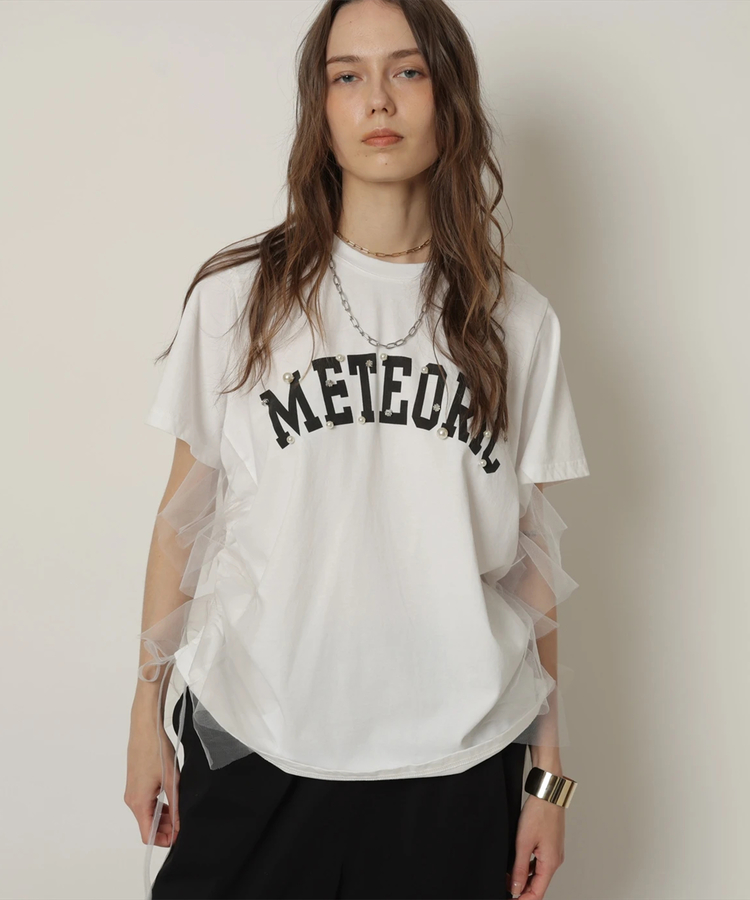春早割 サイドチュールロゴT-shirt | Tシャツ・カットソー | CADUNE トップス