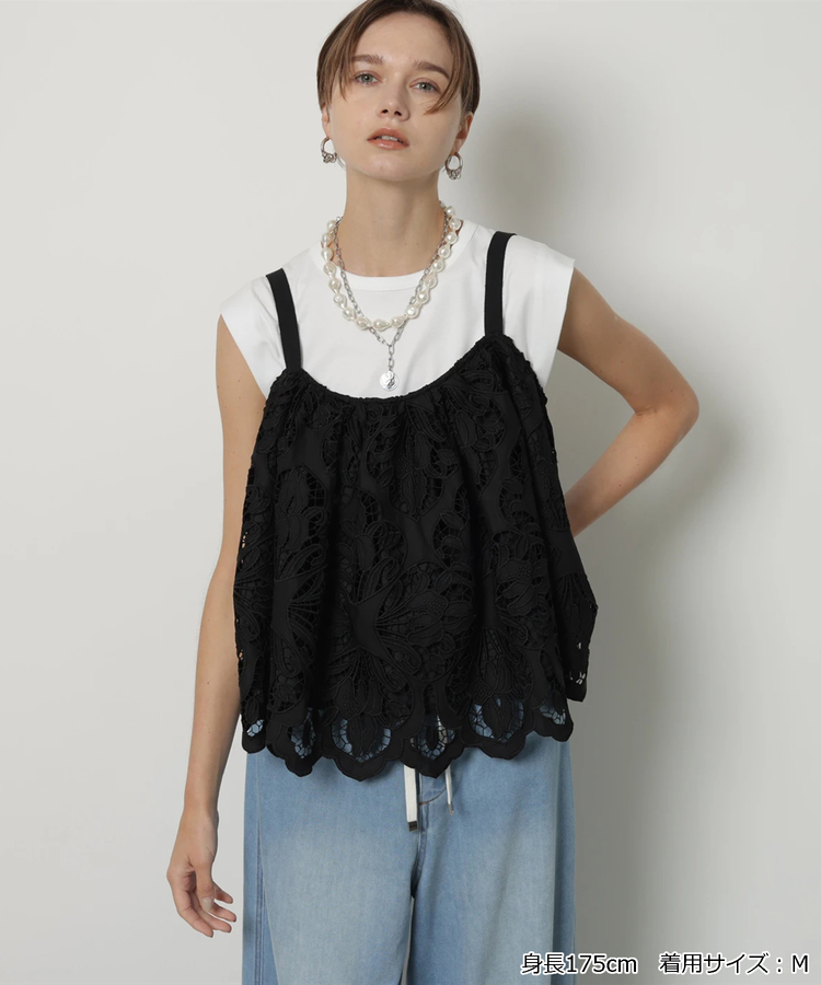 tシャツ CUTWORK LACE CAMI/カットワークレースキャミ レディース CUTWORK LACE CAMI/カットワークレースキャミ（Tシャツ