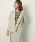 CADUNE シースルー ジャケット カデュネ 黒 シアー ノーカラー