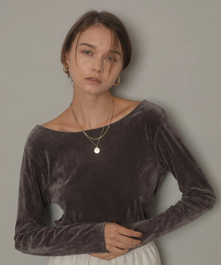 CADUNE シアーベロアカットソー CADUNE（カデュネ）の「シアーベロアカットソー（Tシャツ