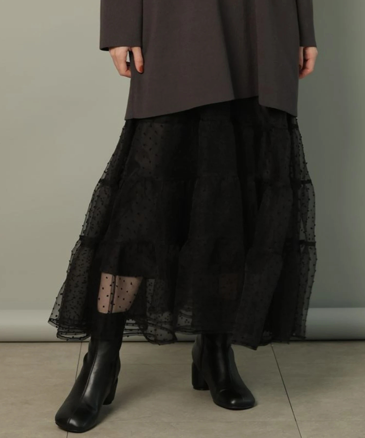 CADUNEカデュネ ティアードスカート　 ブラック　36 CADUNE（カデュネ）の「ティアードスカート（スカート）」 - WEAR