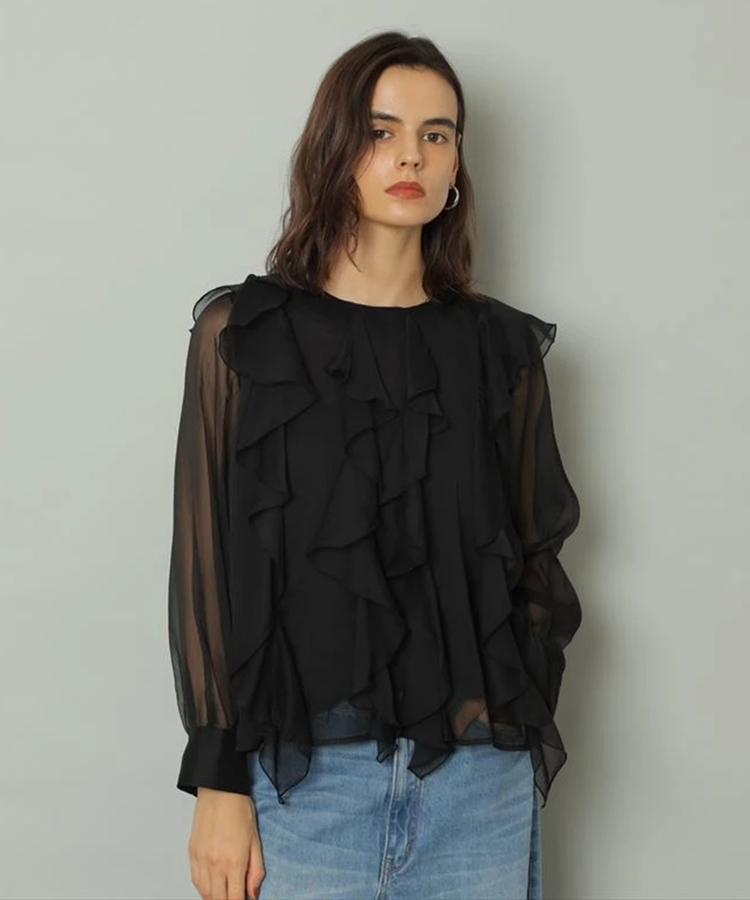 CADUNE フリル 衿 ブラウス カデュネ 36 CADUNE（カデュネ）の「フリル