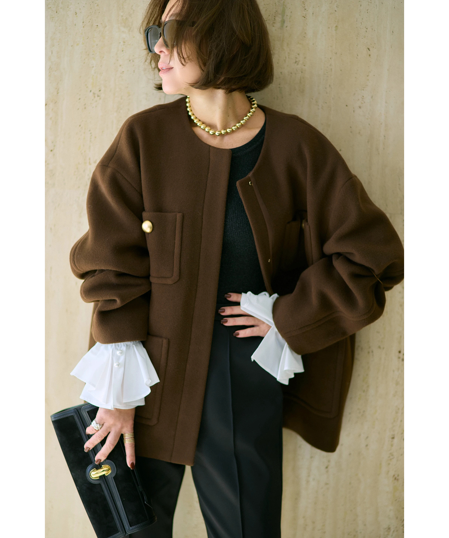 ノーカラーポケットコート | コート | CADUNE（カデュネ） │【公式