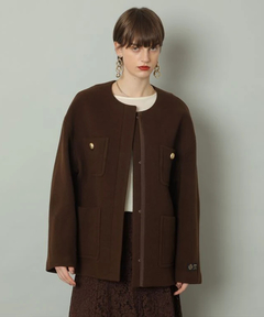 スタッフコーディネート】ノーカラーポケットコート ｜haruka｜CADUNE