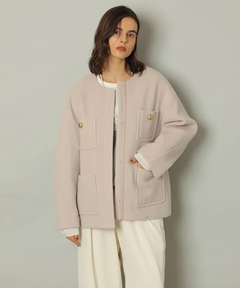スタッフコーディネート】ノーカラーポケットコート ｜machi｜CADUNE