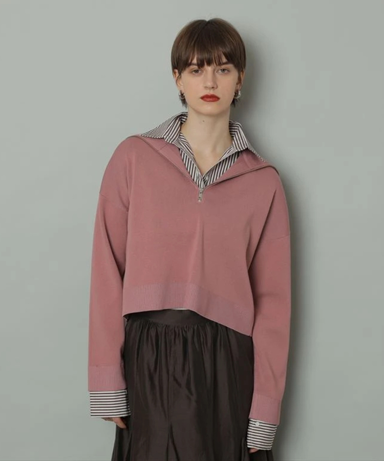 シャツ衿付きハーフZIPニット | ニット | CADUNE（カデュネ） │【公式