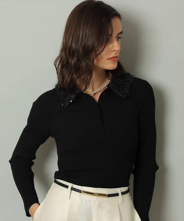 新品、タグ付き　CADUNE キラキラ衿ニット 2025AW CADUNE キラキラ衿ニット 2025AW - メルカリ