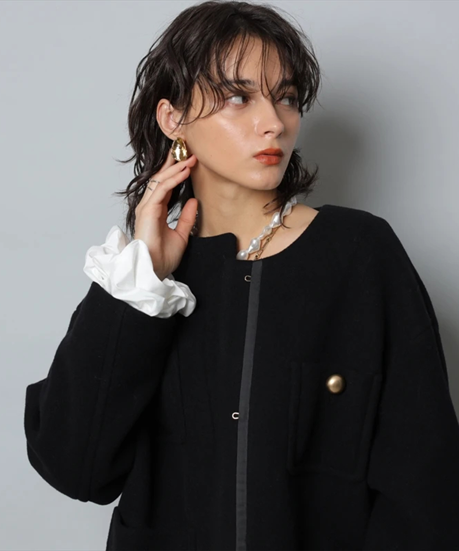 WEB LIMITED]ノーカラーポケットコート | コート | CADUNE（カデュネ