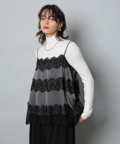 カデュネ　新品正規品　レースキャミブラウス　黒　アルページュストーリー カデュネ 新品正規品 レースキャミブラウス 黒 アルページュストーリー