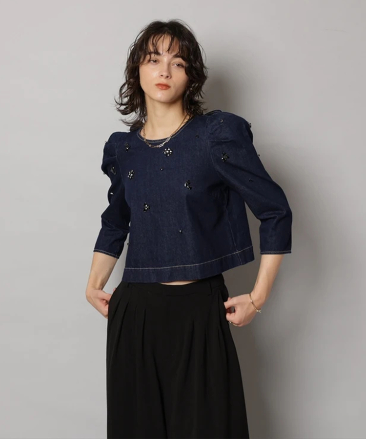 ビジュー付きデニムトップス | シャツ・ブラウス | CADUNE（カデュネ